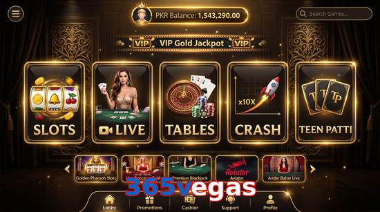 Main screen of 365Vegas casino page for PK players