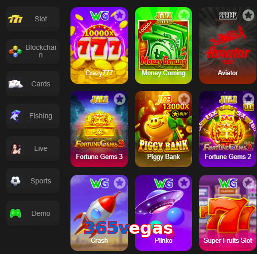 Main screen of 365Vegas game page for PK players