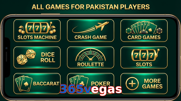 Main screen of 365Vegas games page for PK players